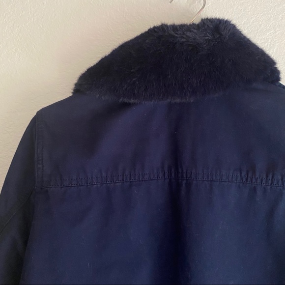 GAP removable faux fur military jacket SZ M - Picture 6 of 15
